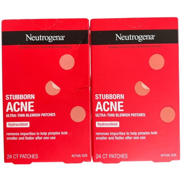 Lot 2 Neutrogena Stubborn Acne Hydrocolloid Blemish Patches - Picture 3 of 4